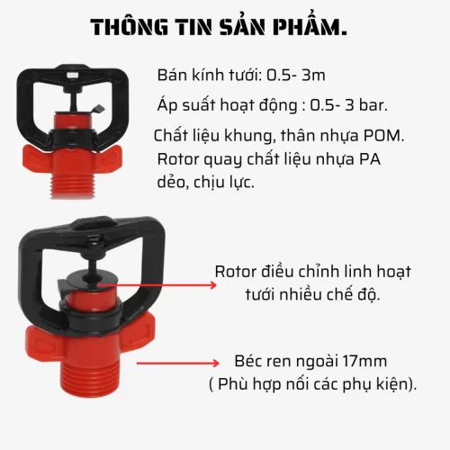 bec phun nuoc tuoi cay bu ap rainco r700 90l h kem duoi gan ong 5x7mm