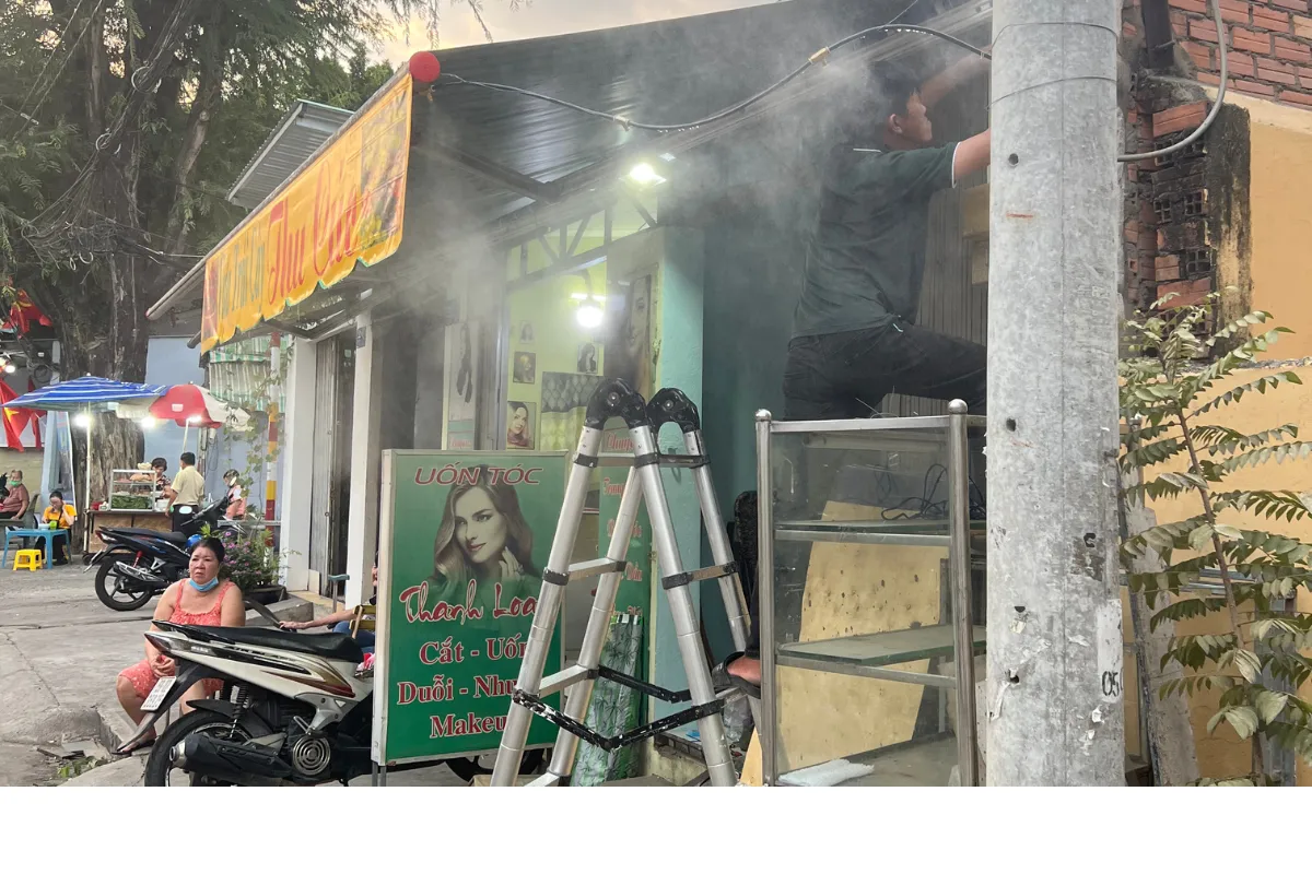 Thiết Bị Phun Sương【 Nhà Phân Phối Sỉ & Lẻ Thiết Bị Phun Sương】 Thi công hệ thống phun sương mái che di động thi cong he thong phun suong mai che di dong