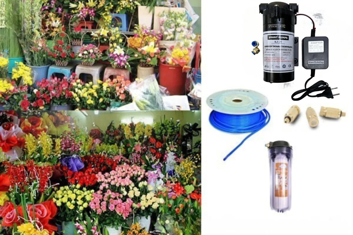 Thiết Bị Phun Sương【 Nhà Phân Phối Sỉ & Lẻ Thiết Bị Phun Sương】 Hệ thống phun sương tạo ẩm cho shop hoa tươi nguyen ly hoat dong cua he thong phun suong tao am cho shop hoa tuoi